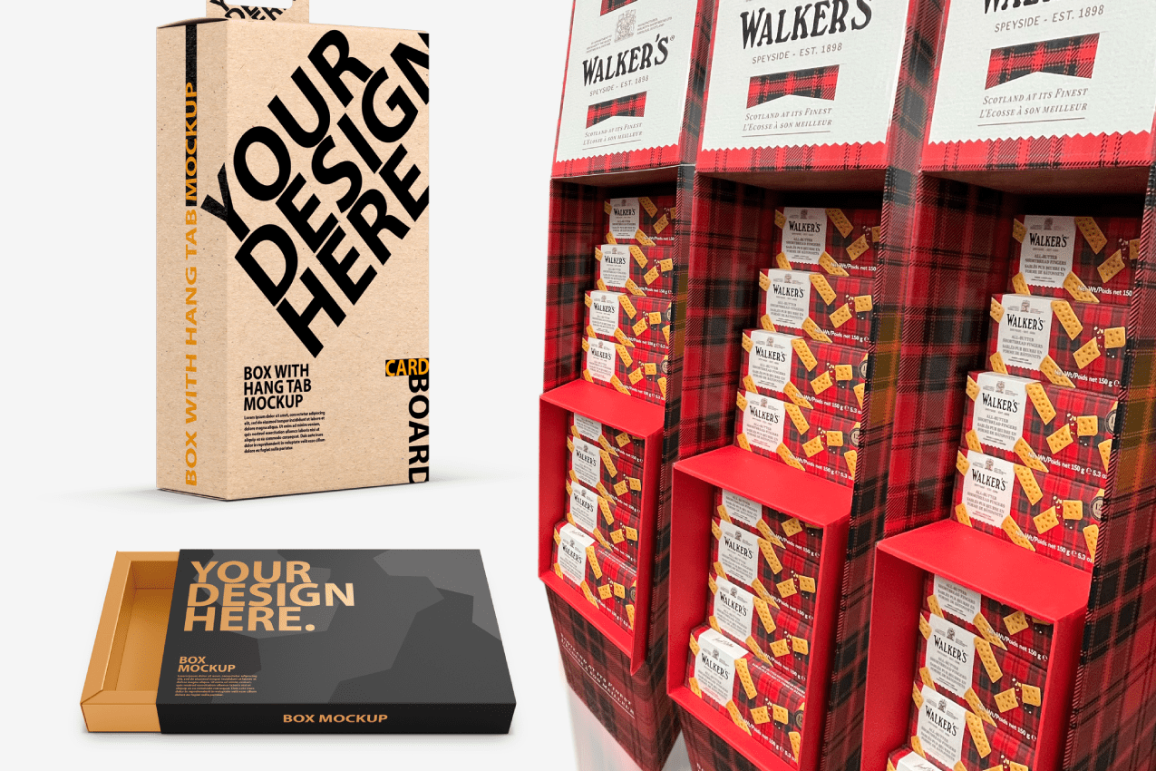 Craft Paper Bag with Fruit and Berries Tea Labels Set. Abstract Vector Packaging Design Layout with Realistic Shadows. Hand Drawn Apple, Pear and Cherry Silhouettes Background.